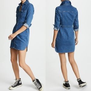 FREE PEOPLE Dynomite Denim Snap Front Dress Size S